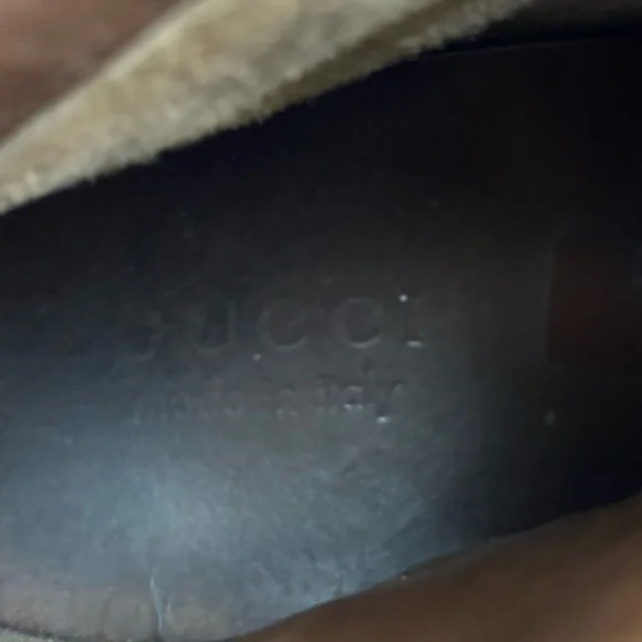 Gucci Guccissima High Top Sneakers Brown Leather Web Stripe Men’s 10.5 - Picture 9 of 13